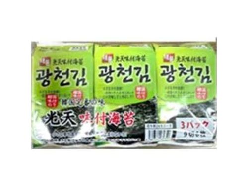 売り切れごめん 韓国光天味付のり 9切6枚&times;3