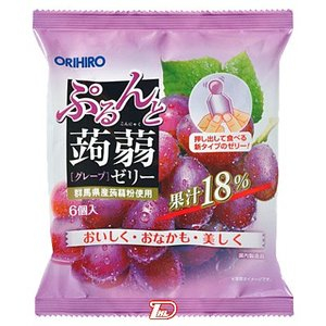 売り切れごめん　オリヒロ ぷるんと蒟蒻ゼリー　グレープ 6個入り