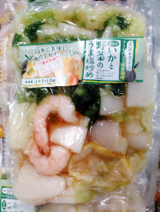 フライパンで簡単調理！いかと野菜のうま塩炒め　ちょっと前まで冷凍