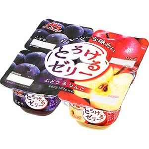 ・ とろけるゼリー ぶどう+りんご 4P