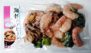 フライパンで焼くだけ！　海老のアヒージョ　ちょっと前まで冷凍